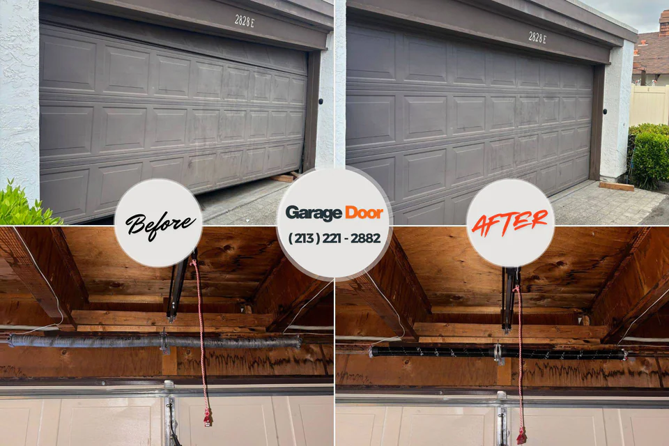 Before and after: garage door repair Clifton, IL